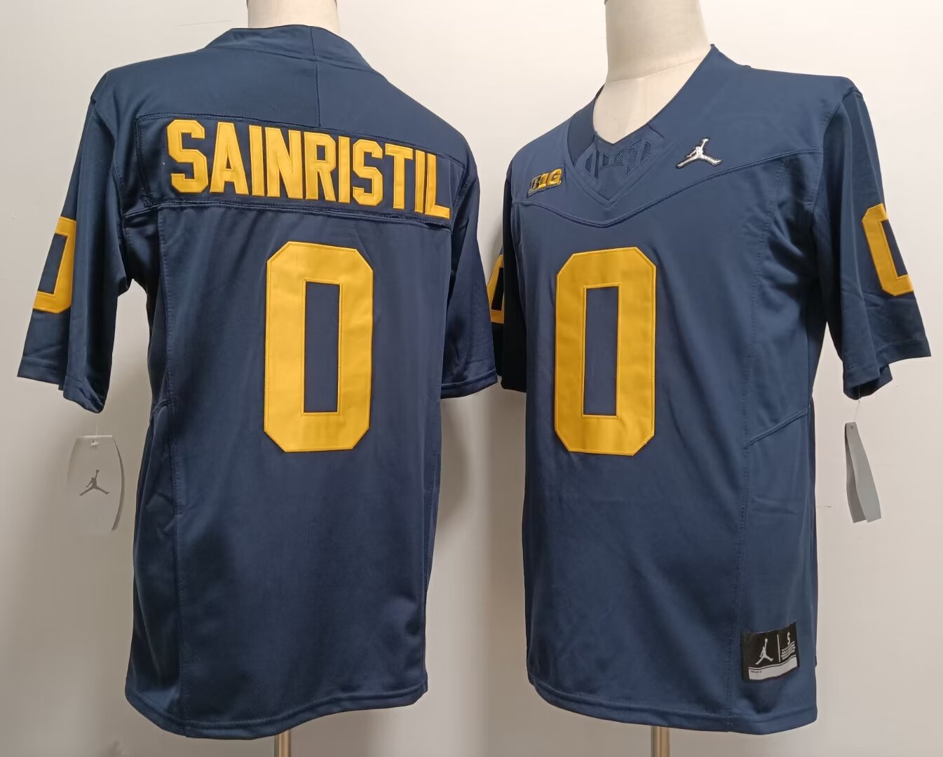 2024 NCAA Men Michigan Wolverines #0 Mike Sainristil blue nike jersey style 2->ncaa teams->NCAA Jersey